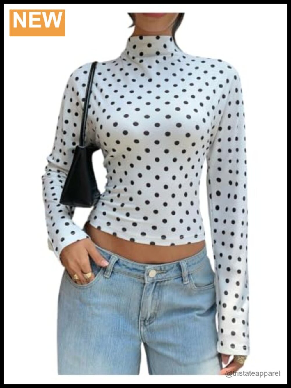 Women's Polka Dot Long Sleeve Blouse Tie Waist Bow Top